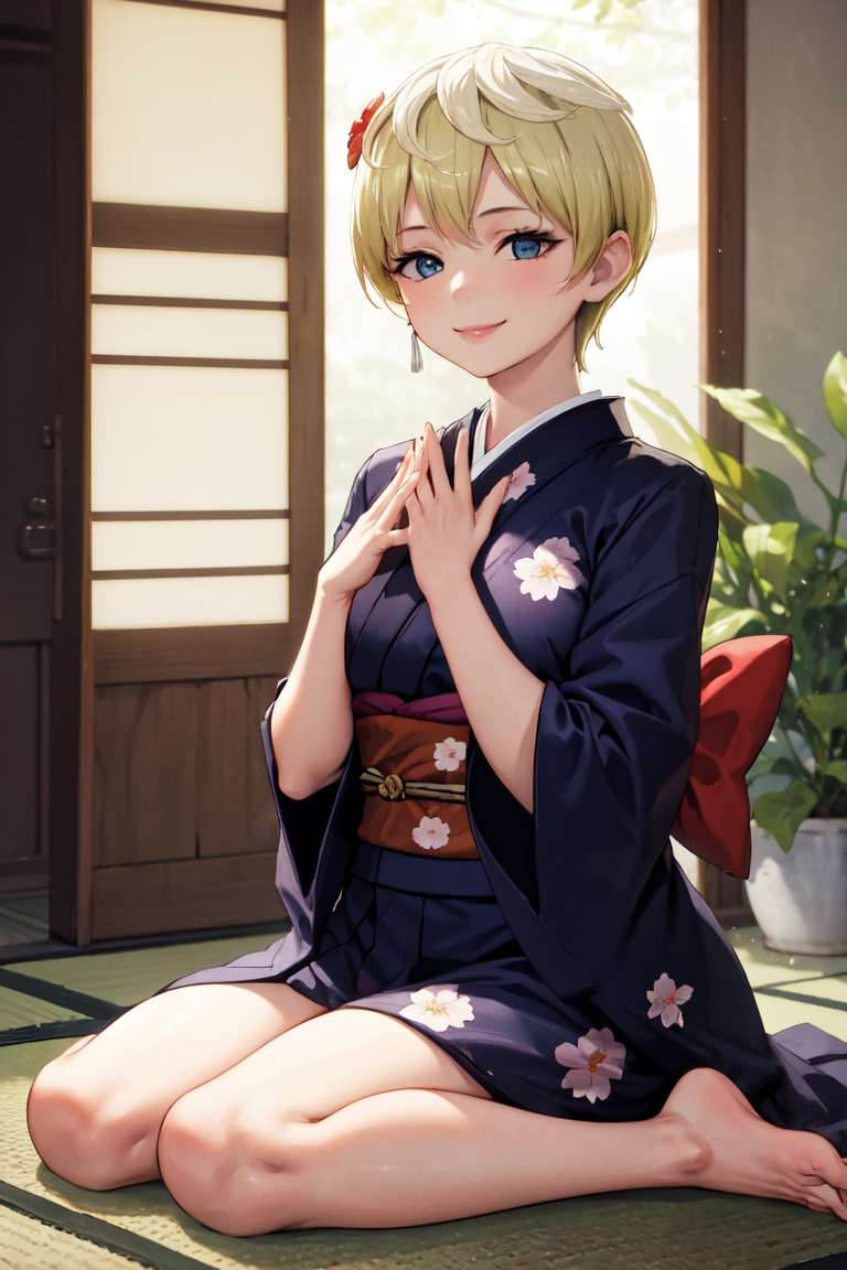 02702-4239094322-masterpiece, best quality, absurdres, perfect anatomy, 1girl, solo, TenkaIzumo, indoors, kimono, hair flower, floral print, wari.png